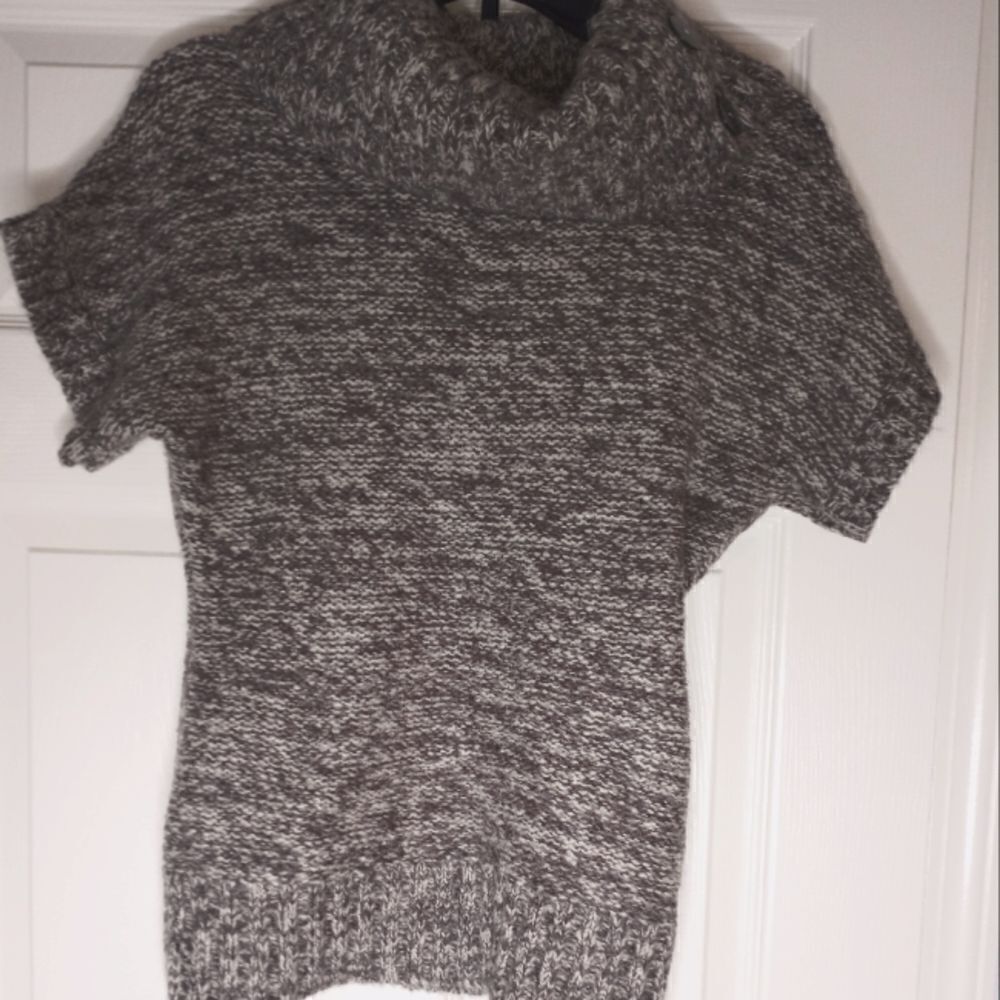 Like,Love M Gray  Shortsleeves Knit Cowl neck Women's Top Sweater